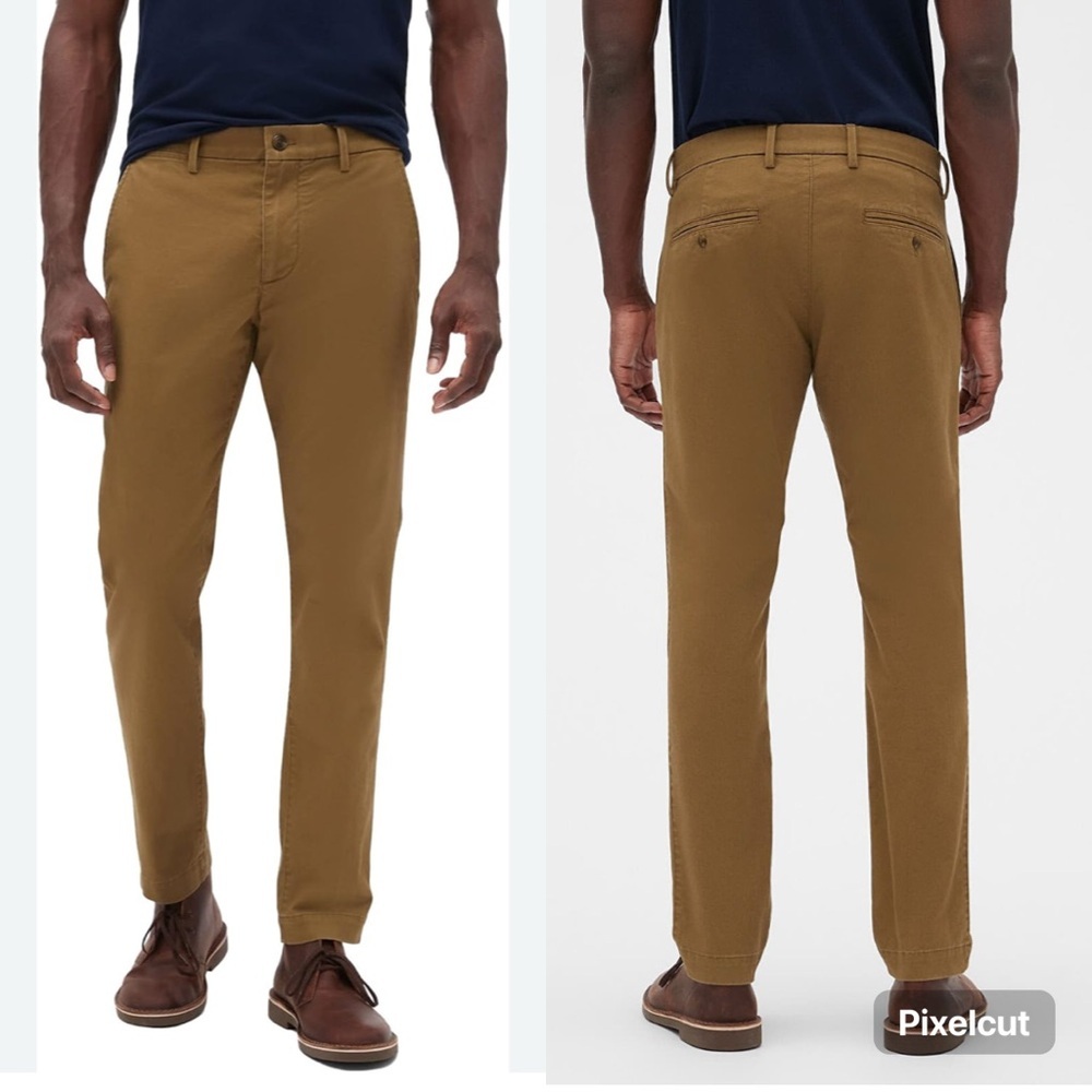 EUC Gap Essential Khaki Skinny Fit Palomino Brown Chino‎ Pants Men’s Size 33X32